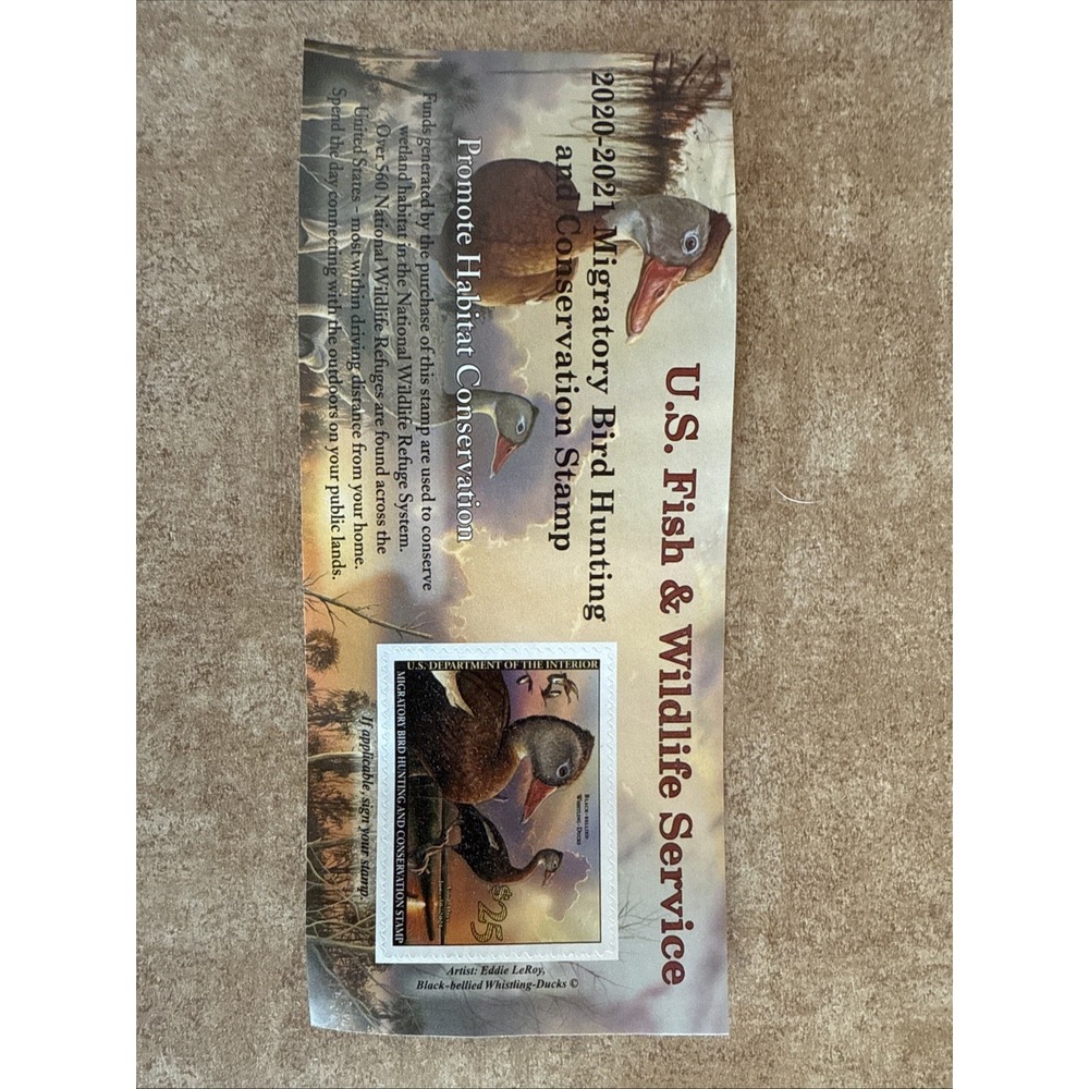 US STAMPS 2020 - 2021 Rw87a Federal Duck Stamp Black Bellied Whistling‎ Ducks